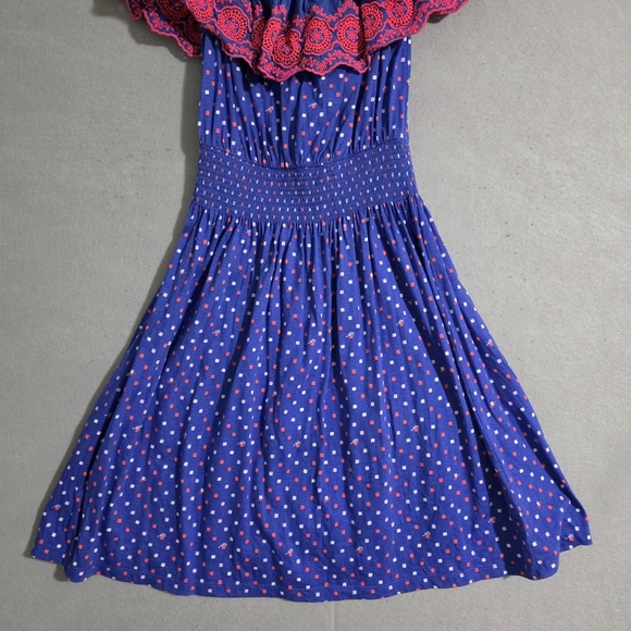 Lilly Pulitzer Borealis Blue Kalama Off The Shoulder Dress 010340 Size Small - Picture 7 of 10